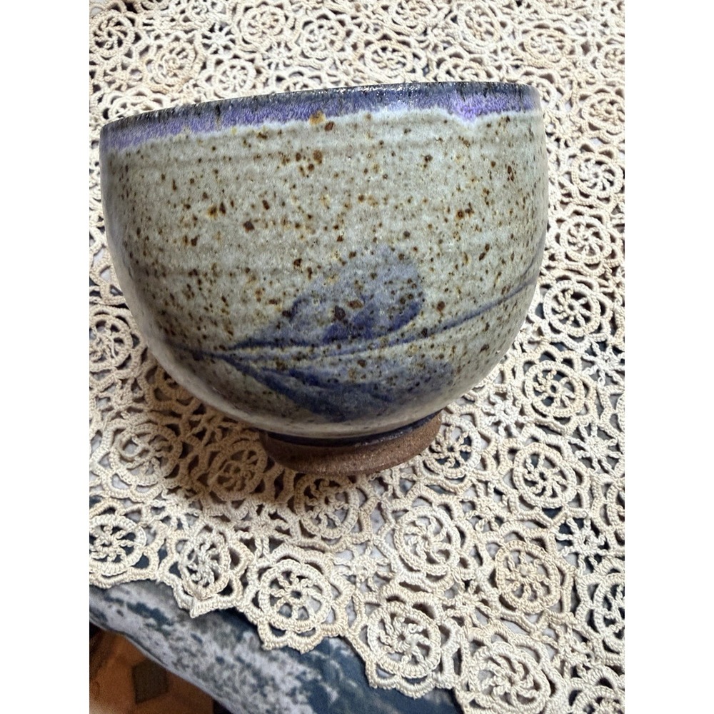 Handmade Studio Pottery Stoneware Bowl | Signed Artisan Ceramic | Blue Speckled - Picture 4 of 7
